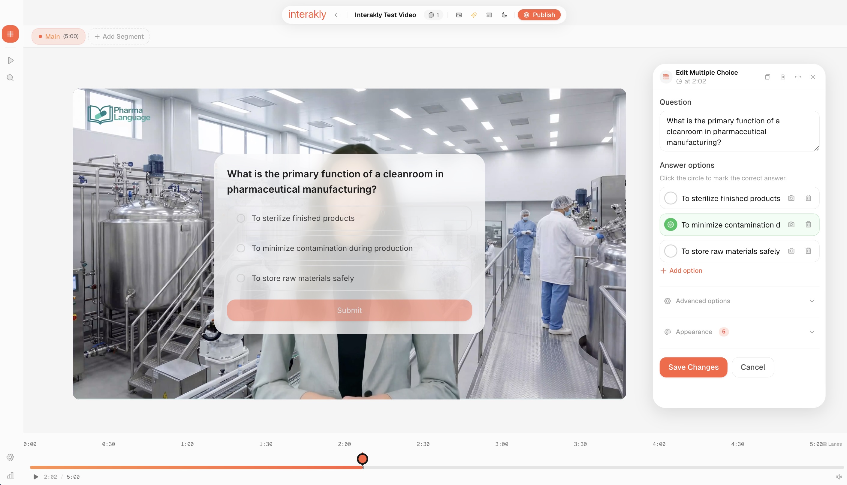 Interakly editor — add quizzes and interactions to any video